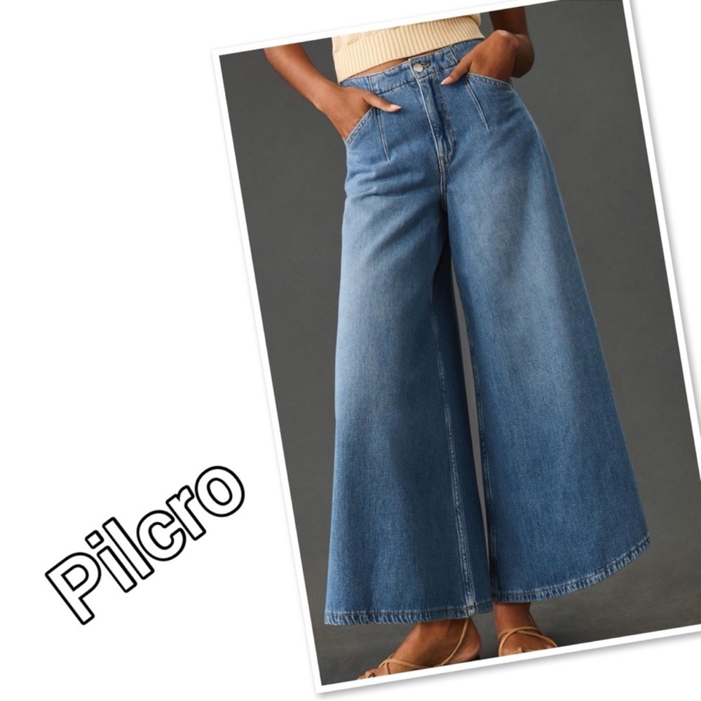HALF PRICE SALE Pilcro Corset High-Rise Crop Culotte Jeans